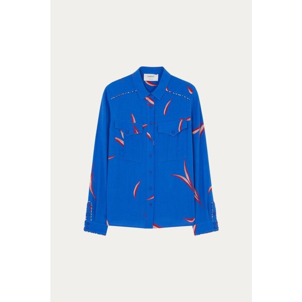 BA&SH Blue Print Terry Button Down Lady Shirt